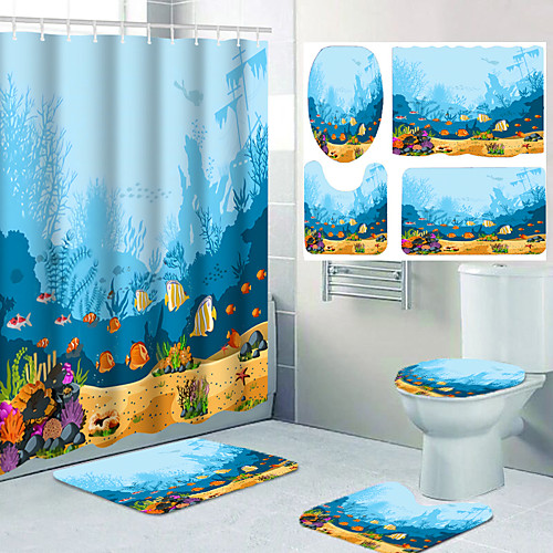 Four-piece Design of Bathroom Shower Curtain and Leisure Toilet with Fish Seabed Biological Pattern Printing
Four-piece Design of Bathroom Shower Curtain and Leisure Toilet with Fish Seabed Biological Pattern Printing