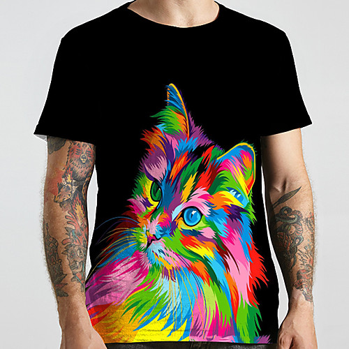 Men's Unisex Tee T shirt Shirt 3D Print Cat Graphic Prints Animal Plus Size Print Short Sleeve Casual Tops Basic Designer Big and Tall Round Neck Rainbow / Summer
Men's Unisex Tee T shirt Shirt 3D Print Cat Graphic Prints Animal Plus Size Print Short Sleeve Casual Tops Basic Designer Big and Tall Round Neck Rainbow / Summer