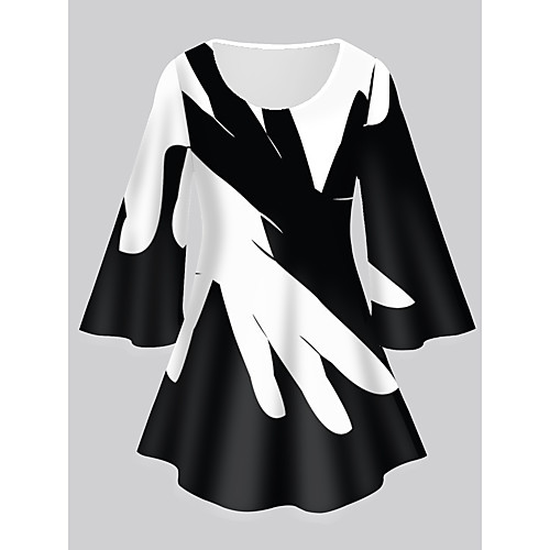 Women's Plus Size Tops Tunic Graphic Abstract Print 3/4 Length Sleeve Crewneck Basic Black Big Size XL XXL 3XL 4XL 5XL / Holiday
Women's Plus Size Tops Tunic Graphic Abstract Print 3/4 Length Sleeve Crewneck Basic Black Big Size XL XXL 3XL 4XL 5XL / Holiday