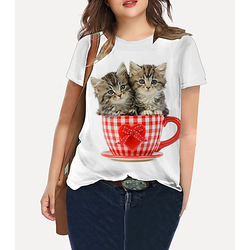 Women's Plus Size Tops T shirt Cat Graphic Animal Print Short Sleeve Crewneck Basic White Big Size XL XXL 3XL 4XL 5XL / Holiday / Going out
Women's Plus Size Tops T shirt Cat Graphic Animal Print Short Sleeve Crewneck Basic White Big Size XL XXL 3XL 4XL 5XL / Holiday / Going out
