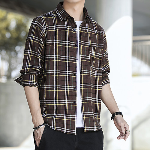 Men's Shirt Lattice Long Sleeve Casual Slim Tops Button Down Collar Khaki Navy Blue Coffee
Men's Shirt Lattice Long Sleeve Casual Slim Tops Button Down Collar Khaki Navy Blue Coffee