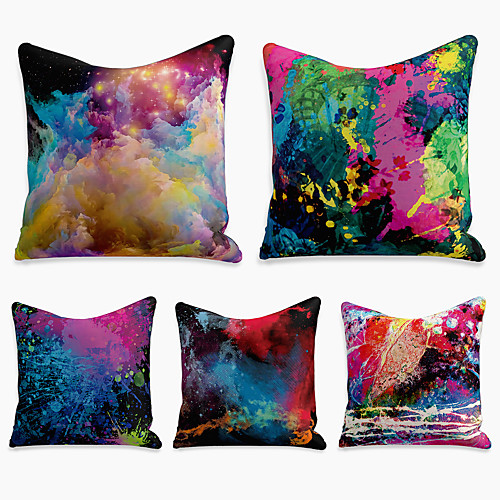 Cushion Cover 5PC Faux Linen Soft Decorative Square Throw Pillow Cover Cushion Case Pillowcase for Sofa Bedroom 45 x 45 cm (18 x 18 Inch) Superior Quality Machine Washable Paint Splash
Cushion Cover 5PC Faux Linen Soft Decorative Square Throw Pillow Cover Cushion Case Pillowcase for Sofa Bedroom 45 x 45 cm (18 x 18 Inch) Superior Quality Machine Washable Paint Splash