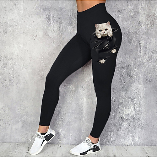 Women's Sporty Fashion Comfort Skinny Leisure Sports Weekend Leggings Pants Cartoon Cat Ankle-Length Sporty Elastic Waist Print Black
Women's Sporty Fashion Comfort Skinny Leisure Sports Weekend Leggings Pants Cartoon Cat Ankle-Length Sporty Elastic Waist Print Black