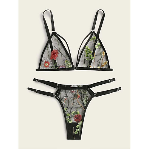Women's Layered Lace Hole Sexy Matching Bralettes Suits Nightwear Floral Solid Colored Embroidered Bra Black XS S M
Women's Layered Lace Hole Sexy Matching Bralettes Suits Nightwear Floral Solid Colored Embroidered Bra Black XS S M