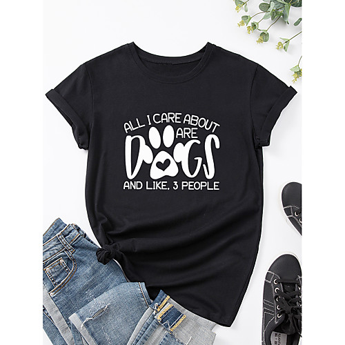 Women's T shirt Graphic Text Graphic Prints Print Round Neck Basic Tops 100% Cotton White Black Green
Women's T shirt Graphic Text Graphic Prints Print Round Neck Basic Tops 100% Cotton White Black Green