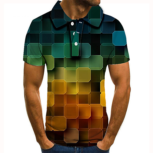 Men's Golf Shirt 3D Print Lattice Geometric Button-Down Short Sleeve Street Tops Casual Fashion Cool Rainbow / Sports
Men's Golf Shirt 3D Print Lattice Geometric Button-Down Short Sleeve Street Tops Casual Fashion Cool Rainbow / Sports