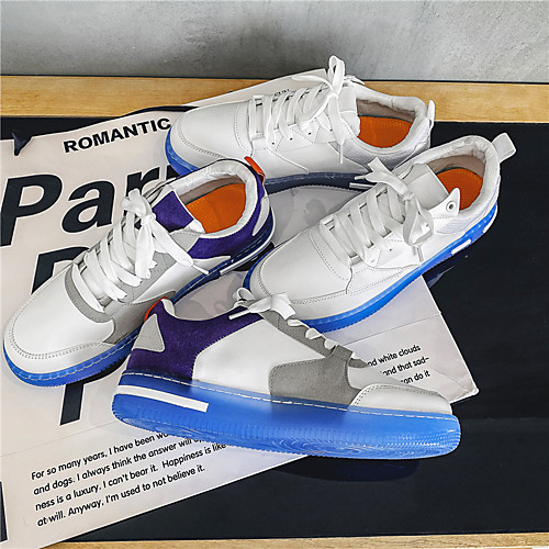 Men's Sneakers Skate Shoes Sporty Casual Daily Outdoor Walking Shoes PU Breathable Non-slipping Wear Proof White / Purple White Spring Summer
Men's Sneakers Skate Shoes Sporty Casual Daily Outdoor Walking Shoes PU Breathable Non-slipping Wear Proof White / Purple White Spring Summer