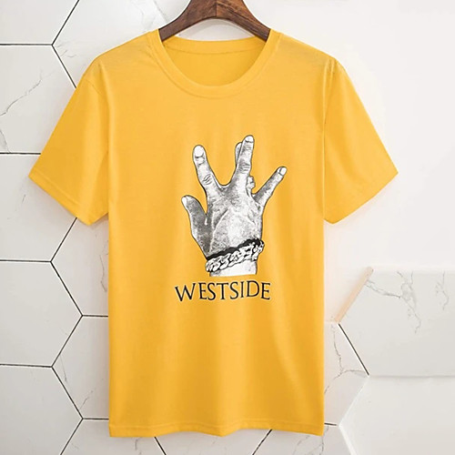 Men's Tee T shirt Hot Stamping Graphic Prints Hand Print Short Sleeve Casual Tops 100% Cotton Basic Designer Big and Tall Yellow
Men's Tee T shirt Hot Stamping Graphic Prints Hand Print Short Sleeve Casual Tops 100% Cotton Basic Designer Big and Tall Yellow
