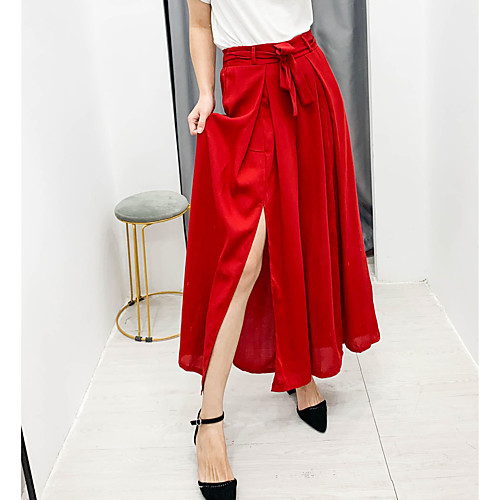 Women's Casual / Sporty Chino Comfort Casual Daily Wide Leg Pants Plain Full Length Split Drawstring Red
Women's Casual / Sporty Chino Comfort Casual Daily Wide Leg Pants Plain Full Length Split Drawstring Red