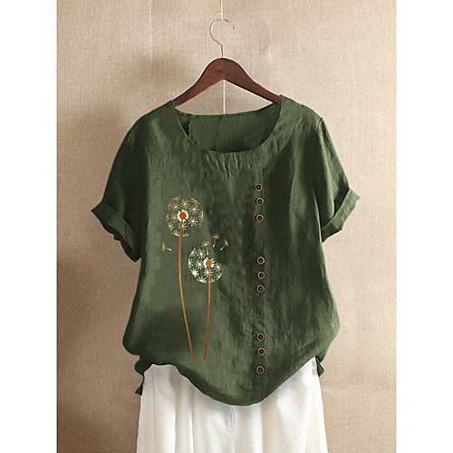 Women's Plus Size Tops Blouse Shirt Graphic Short Sleeve Round Neck Casual / Daily Navy Army Green Big Size L XL 2XL 3XL 4XL / Cotton / Cotton
Women's Plus Size Tops Blouse Shirt Graphic Short Sleeve Round Neck Casual / Daily Navy Army Green Big Size L XL 2XL 3XL 4XL / Cotton / Cotton
