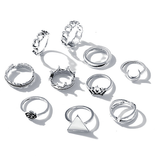 Women's Ring Set Retro Roses Leaf Moon Stylish European Trendy Sweet Earrings Jewelry Silver For Party Evening Street Prom Festival / Heart
Women's Ring Set Retro Roses Leaf Moon Stylish European Trendy Sweet Earrings Jewelry Silver For Party Evening Street Prom Festival / Heart