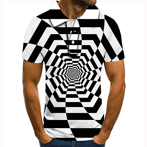 Men's Golf Shirt Tennis Shirt 3D Print Optical Illusion Geometry Button-Down Short Sleeve Street Tops Casual Fashion Cool Black / White / Sports
Men's Golf Shirt Tennis Shirt 3D Print Optical Illusion Geometry Button-Down Short Sleeve Street Tops Casual Fashion Cool Black / White / Sports