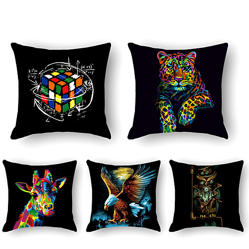 Cushion Cover 5PC Faux Linen Soft Decorative Square Throw Pillow Cover Cushion Case Pillowcase for Sofa Bedroom 45 x 45 cm (18 x 18 Inch) Superior Quality Machine Washable Colorful Animals
Cushion Cover 5PC Faux Linen Soft Decorative Square Throw Pillow Cover Cushion Case Pillowcase for Sofa Bedroom 45 x 45 cm (18 x 18 Inch) Superior Quality Machine Washable Colorful Animals