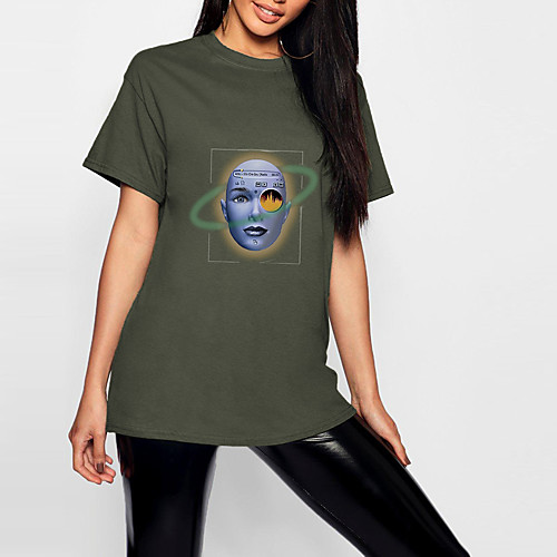 Women's T shirt Graphic Portrait Print Round Neck Tops 100% Cotton Basic Basic Top Black Army Green
Women's T shirt Graphic Portrait Print Round Neck Tops 100% Cotton Basic Basic Top Black Army Green