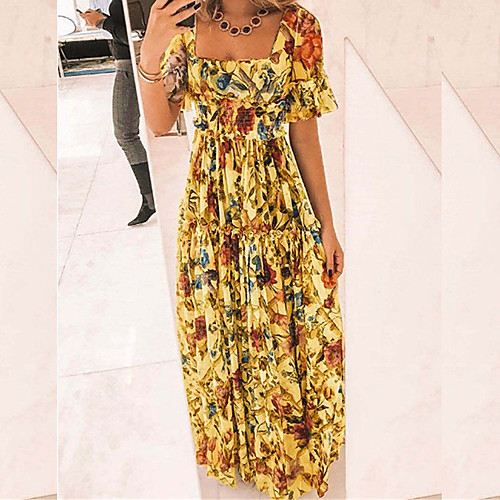 Women's Swing Dress Maxi long Dress Short Sleeve Print Spring Summer Square Neck Holiday Casual / Daily 2021 S M L XL XXL XXXL
Women's Swing Dress Maxi long Dress Short Sleeve Print Spring Summer Square Neck Holiday Casual / Daily 2021 S M L XL XXL XXXL