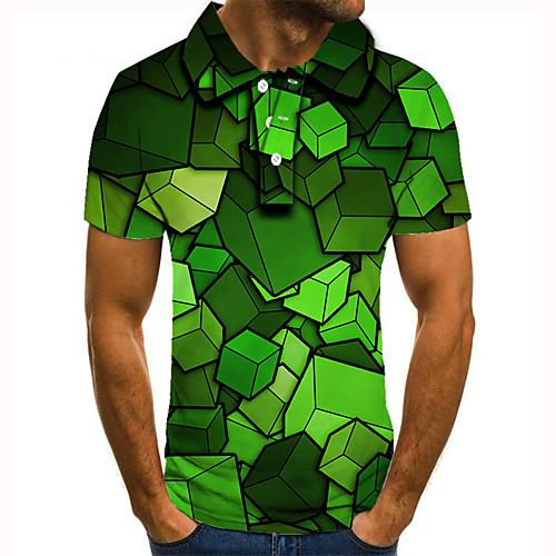 Men's Golf Shirt Tennis Shirt 3D Print Geometric Graphic Prints Button-Down Short Sleeve Street Tops Casual Fashion Cool Green / Sports
Men's Golf Shirt Tennis Shirt 3D Print Geometric Graphic Prints Button-Down Short Sleeve Street Tops Casual Fashion Cool Green / Sports