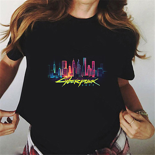 Women's Holiday Cyberpunk 2077 T shirt Graphic Letter Print Round Neck Basic Tops 100% Cotton Yellow Black
Women's Holiday Cyberpunk 2077 T shirt Graphic Letter Print Round Neck Basic Tops 100% Cotton Yellow Black