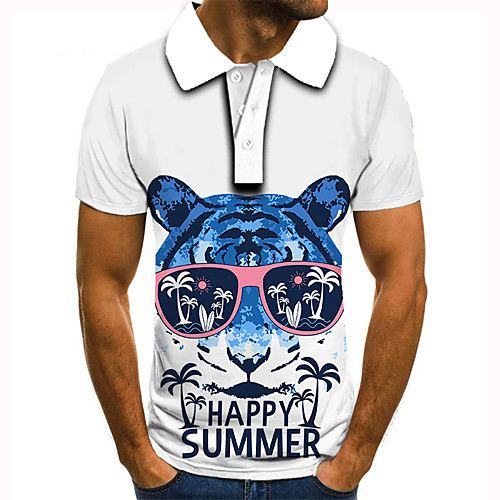Men's Golf Shirt 3D Print Graphic Prints Tiger Letter Button-Down Short Sleeve Street Tops Casual Fashion Cool White / Sports
Men's Golf Shirt 3D Print Graphic Prints Tiger Letter Button-Down Short Sleeve Street Tops Casual Fashion Cool White / Sports