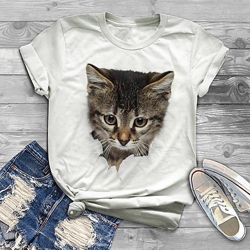 Women's Plus Size Tops T shirt Cat Graphic Animal Print Short Sleeve Crewneck Basic White Big Size XL XXL 3XL 4XL 5XL / Holiday
Women's Plus Size Tops T shirt Cat Graphic Animal Print Short Sleeve Crewneck Basic White Big Size XL XXL 3XL 4XL 5XL / Holiday