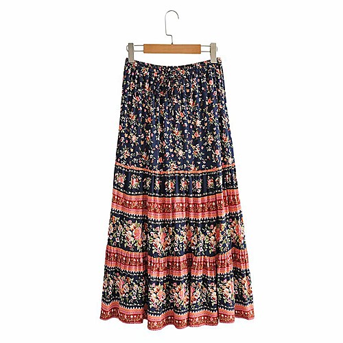 Women's Holiday Casual / Daily Vintage Boho Skirts Floral Graphic Patchwork Print Navy Blue
Women's Holiday Casual / Daily Vintage Boho Skirts Floral Graphic Patchwork Print Navy Blue