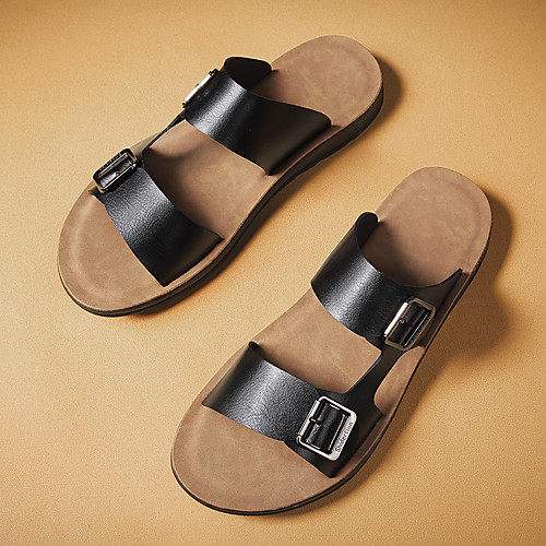 Men's Slippers & Flip-Flops Casual Beach Daily Water Shoes Walking Shoes Nappa Leather Breathable Non-slipping Wear Proof Black Khaki Summer
Men's Slippers & Flip-Flops Casual Beach Daily Water Shoes Walking Shoes Nappa Leather Breathable Non-slipping Wear Proof Black Khaki Summer
