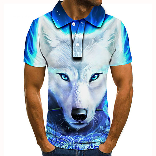 Men's Golf Shirt 3D Print Graphic Prints Wolf Animal Button-Down Short Sleeve Street Tops Casual Fashion Cool Blue / Sports
Men's Golf Shirt 3D Print Graphic Prints Wolf Animal Button-Down Short Sleeve Street Tops Casual Fashion Cool Blue / Sports