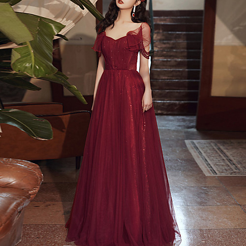 A-Line Glittering Elegant Engagement Formal Evening Dress V Neck Short Sleeve Floor Length Tulle with Sequin Tassel 2021
A-Line Glittering Elegant Engagement Formal Evening Dress V Neck Short Sleeve Floor Length Tulle with Sequin Tassel 2021