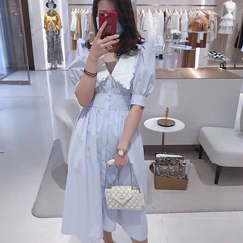 A-Line Color Block Elegant Holiday Cocktail Party Dress V Neck Half Sleeve Tea Length Jersey with Bow(s) 2021
A-Line Color Block Elegant Holiday Cocktail Party Dress V Neck Half Sleeve Tea Length Jersey with Bow(s) 2021