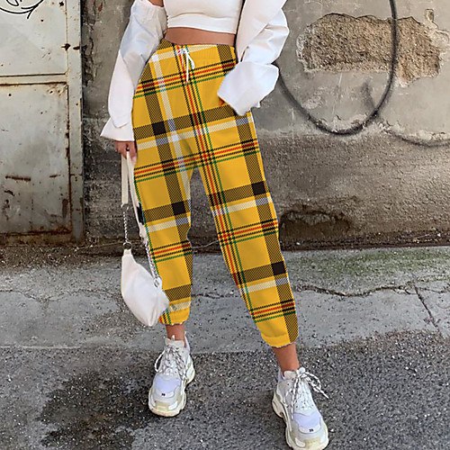 Women's Fashion Casual / Sporty Comfort Fitness Weekend Sweatpants Pants Plaid Checkered Full Length Pocket Elastic Drawstring Design Print Yellow
Women's Fashion Casual / Sporty Comfort Fitness Weekend Sweatpants Pants Plaid Checkered Full Length Pocket Elastic Drawstring Design Print Yellow