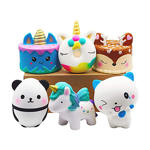 6 Pcs Squishies Toy Jumbo Slow Rising Unicorn Horse,Cake,Unicorn Donut,Panda,Spoon Cat Set for Kids Party Favors Stress Relief Toys
6 Pcs Squishies Toy Jumbo Slow Rising Unicorn Horse,Cake,Unicorn Donut,Panda,Spoon Cat Set for Kids Party Favors Stress Relief Toys