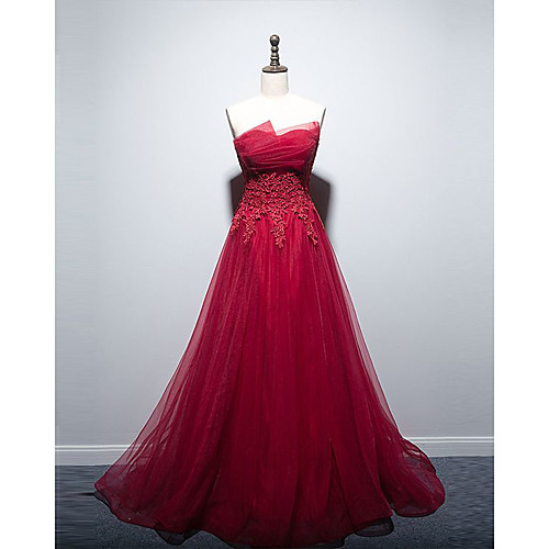 A-Line Empire Floral Engagement Formal Evening Dress Strapless Sleeveless Floor Length Tulle with Appliques 2021
A-Line Empire Floral Engagement Formal Evening Dress Strapless Sleeveless Floor Length Tulle with Appliques 2021