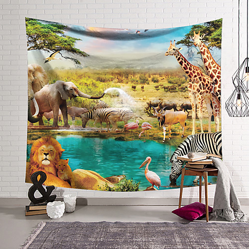 Wall Tapestry Art Decor Blanket Curtain Hanging Home Bedroom Living Room Decoration Polyester Lion Giraffe Elephant Playing in Water Hippopotamus Bathing Flamingo
Wall Tapestry Art Decor Blanket Curtain Hanging Home Bedroom Living Room Decoration Polyester Lion Giraffe Elephant Playing in Water Hippopotamus Bathing Flamingo