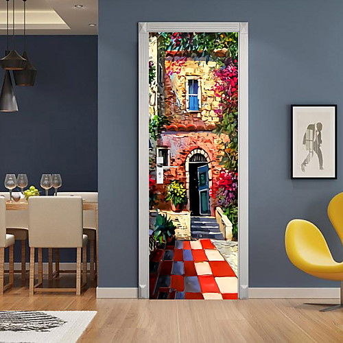 Oil Painting Style 2pcs Self-adhesive Creative Door Stickers Country Small Courtyard Living Room Diy Decoration Home Waterproof Wall Stickers
Oil Painting Style 2pcs Self-adhesive Creative Door Stickers Country Small Courtyard Living Room Diy Decoration Home Waterproof Wall Stickers