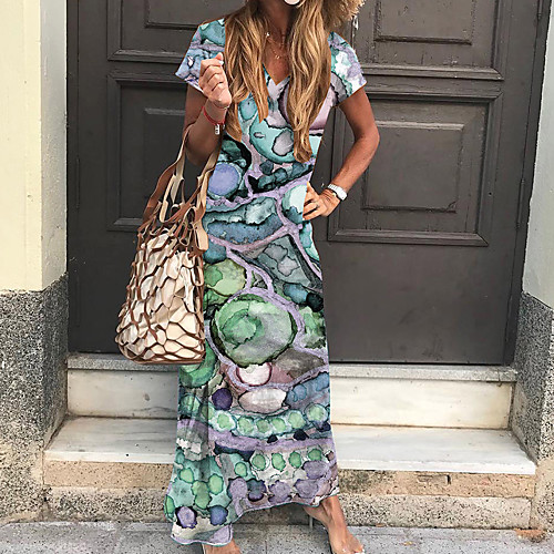 Women's Sheath Dress Maxi long Dress Purple Yellow Green Short Sleeve Floral Print Print Spring Summer V Neck Boho 2021 S M L XL
Women's Sheath Dress Maxi long Dress Purple Yellow Green Short Sleeve Floral Print Print Spring Summer V Neck Boho 2021 S M L XL