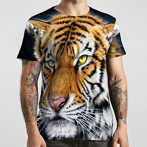 Men's Unisex Tee T shirt 3D Print Graphic Prints Tiger Animal Plus Size Print Short Sleeve Casual Tops Fashion Designer Big and Tall Yellow
Men's Unisex Tee T shirt 3D Print Graphic Prints Tiger Animal Plus Size Print Short Sleeve Casual Tops Fashion Designer Big and Tall Yellow
