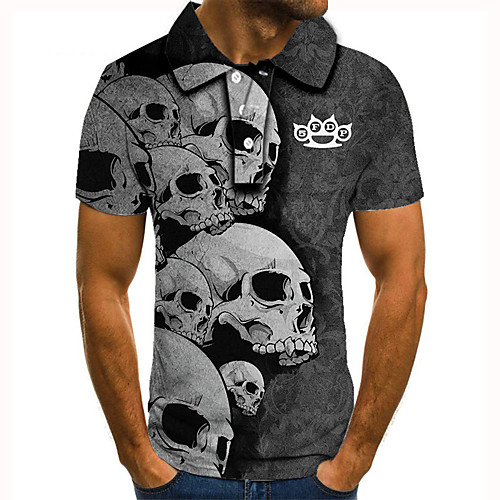 Men's Golf Shirt 3D Print Graphic Prints Skull Button-Down Short Sleeve Street Tops Casual Fashion Cool Gray / Sports
Men's Golf Shirt 3D Print Graphic Prints Skull Button-Down Short Sleeve Street Tops Casual Fashion Cool Gray / Sports