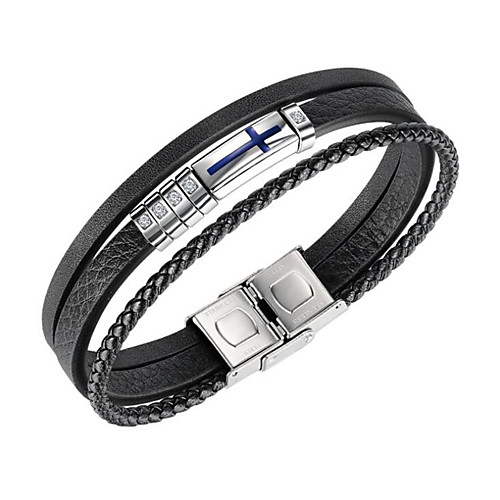 Men's Cubic Zirconia Bracelet Classic Fashion Fashion Leather Bracelet Jewelry Black For Anniversary Birthday Festival
Men's Cubic Zirconia Bracelet Classic Fashion Fashion Leather Bracelet Jewelry Black For Anniversary Birthday Festival