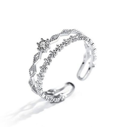 Open Cuff Ring Double Layered Silver Rhinestone Alloy Fashion 1pc Adjustable / Women's
Open Cuff Ring Double Layered Silver Rhinestone Alloy Fashion 1pc Adjustable / Women's
