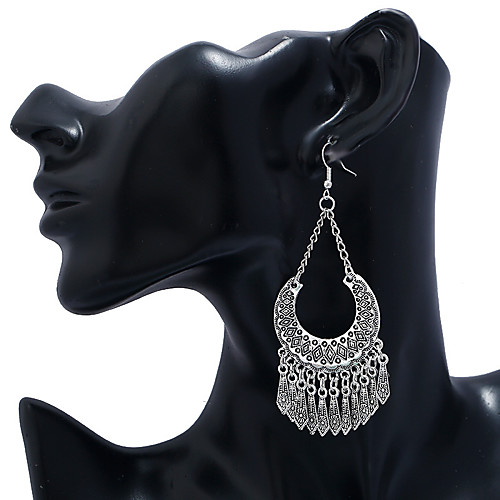 Women's Hoop Earrings Tassel Fringe Precious Vintage Cool Earrings Jewelry Silver For Party Wedding 1 Pair
Women's Hoop Earrings Tassel Fringe Precious Vintage Cool Earrings Jewelry Silver For Party Wedding 1 Pair