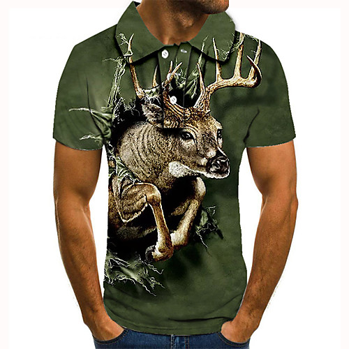 Men's Golf Shirt Tennis Shirt 3D Print Graphic Prints Deer Animal Button-Down Short Sleeve Street Tops Casual Fashion Cool Green / Sports
Men's Golf Shirt Tennis Shirt 3D Print Graphic Prints Deer Animal Button-Down Short Sleeve Street Tops Casual Fashion Cool Green / Sports