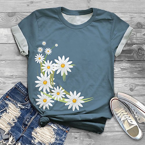 Women's Plus Size Tops T shirt Floral Graphic Print Short Sleeve Crewneck Basic Blue Big Size XL XXL 3XL 4XL 5XL
Women's Plus Size Tops T shirt Floral Graphic Print Short Sleeve Crewneck Basic Blue Big Size XL XXL 3XL 4XL 5XL