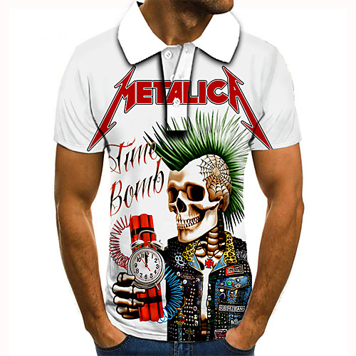 Men's Golf Shirt 3D Print Graphic Prints Skull Letter Button-Down Short Sleeve Street Tops Casual Fashion Cool White / Sports
Men's Golf Shirt 3D Print Graphic Prints Skull Letter Button-Down Short Sleeve Street Tops Casual Fashion Cool White / Sports