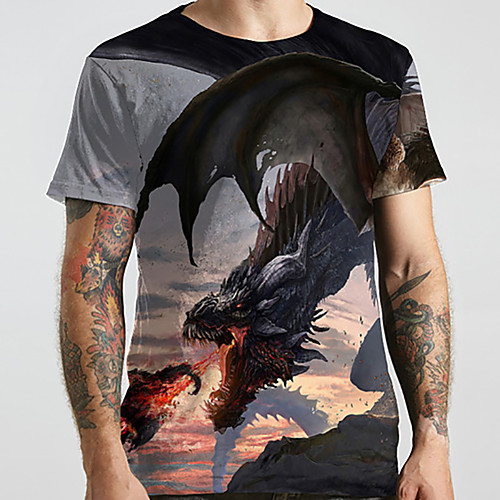 Men's Unisex Tee T shirt Shirt 3D Print Dragon Graphic Prints Animal Plus Size Print Short Sleeve Casual Tops Basic Designer Big and Tall Round Neck Black / Summer
Men's Unisex Tee T shirt Shirt 3D Print Dragon Graphic Prints Animal Plus Size Print Short Sleeve Casual Tops Basic Designer Big and Tall Round Neck Black / Summer