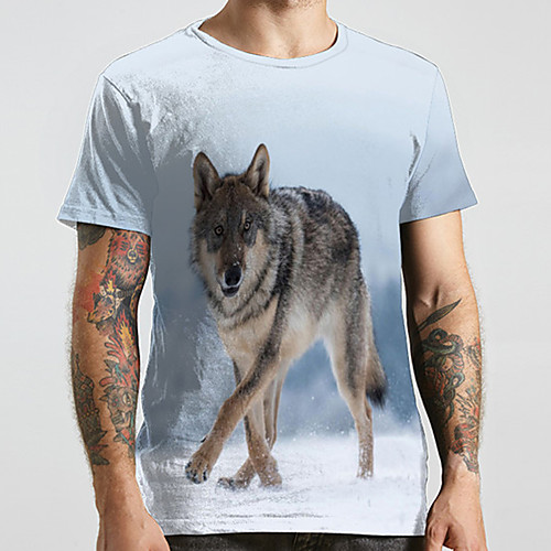 Men's Unisex Tee T shirt 3D Print Graphic Prints Wolf Plus Size Print Short Sleeve Casual Tops Basic Designer Big and Tall Blue
Men's Unisex Tee T shirt 3D Print Graphic Prints Wolf Plus Size Print Short Sleeve Casual Tops Basic Designer Big and Tall Blue