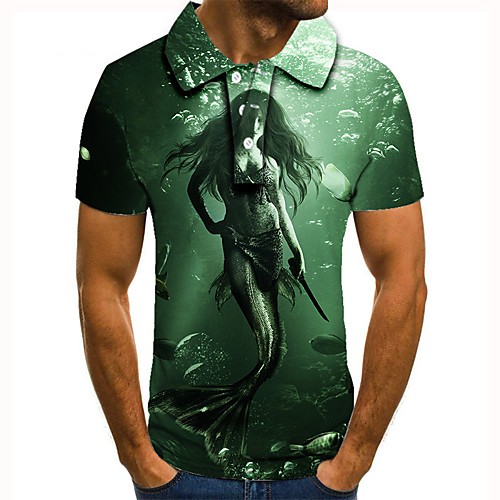 Men's Golf Shirt Tennis Shirt 3D Print Graphic Prints Mermaid Button-Down Short Sleeve Street Tops Casual Fashion Cool Green / Sports
Men's Golf Shirt Tennis Shirt 3D Print Graphic Prints Mermaid Button-Down Short Sleeve Street Tops Casual Fashion Cool Green / Sports
