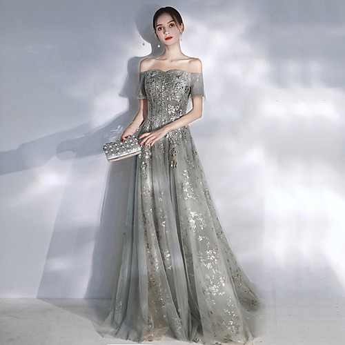 A-Line Glittering Elegant Engagement Formal Evening Dress Off Shoulder Short Sleeve Floor Length Spandex with Sequin Appliques 2021
A-Line Glittering Elegant Engagement Formal Evening Dress Off Shoulder Short Sleeve Floor Length Spandex with Sequin Appliques 2021