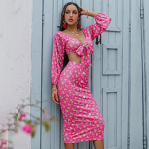 Women's Basic Streetwear Floral Vacation Casual / Daily Two Piece Set Crop Top Shirred Cami Top Skirt Lace up Print Tops
Women's Basic Streetwear Floral Vacation Casual / Daily Two Piece Set Crop Top Shirred Cami Top Skirt Lace up Print Tops