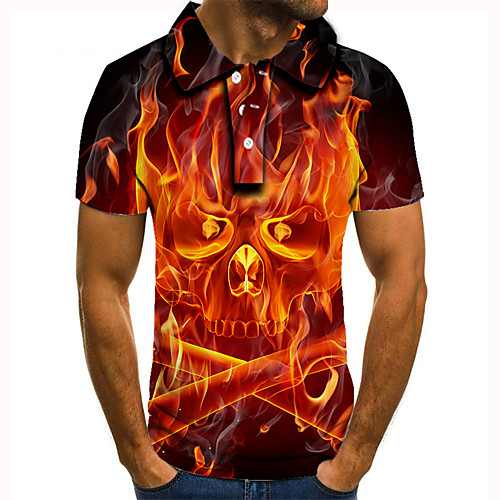Men's Golf Shirt 3D Print Skull Flame Button-Down Short Sleeve Street Tops Casual Fashion Cool Red / Sports
Men's Golf Shirt 3D Print Skull Flame Button-Down Short Sleeve Street Tops Casual Fashion Cool Red / Sports