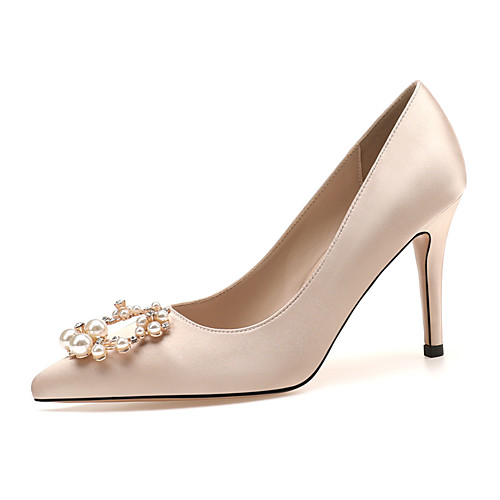 Women's Heels High Heel Pointed Toe Satin Rhinestone Imitation Pearl Solid Colored Almond White Pink
Women's Heels High Heel Pointed Toe Satin Rhinestone Imitation Pearl Solid Colored Almond White Pink