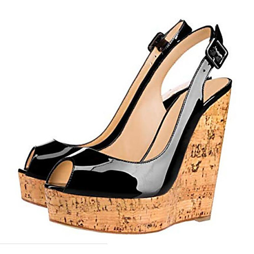 Women's Sandals Wedge Sandals Platform Sandals Wedge Heel Peep Toe Patent Leather Button Solid Colored Almond White Light Red
Women's Sandals Wedge Sandals Platform Sandals Wedge Heel Peep Toe Patent Leather Button Solid Colored Almond White Light Red